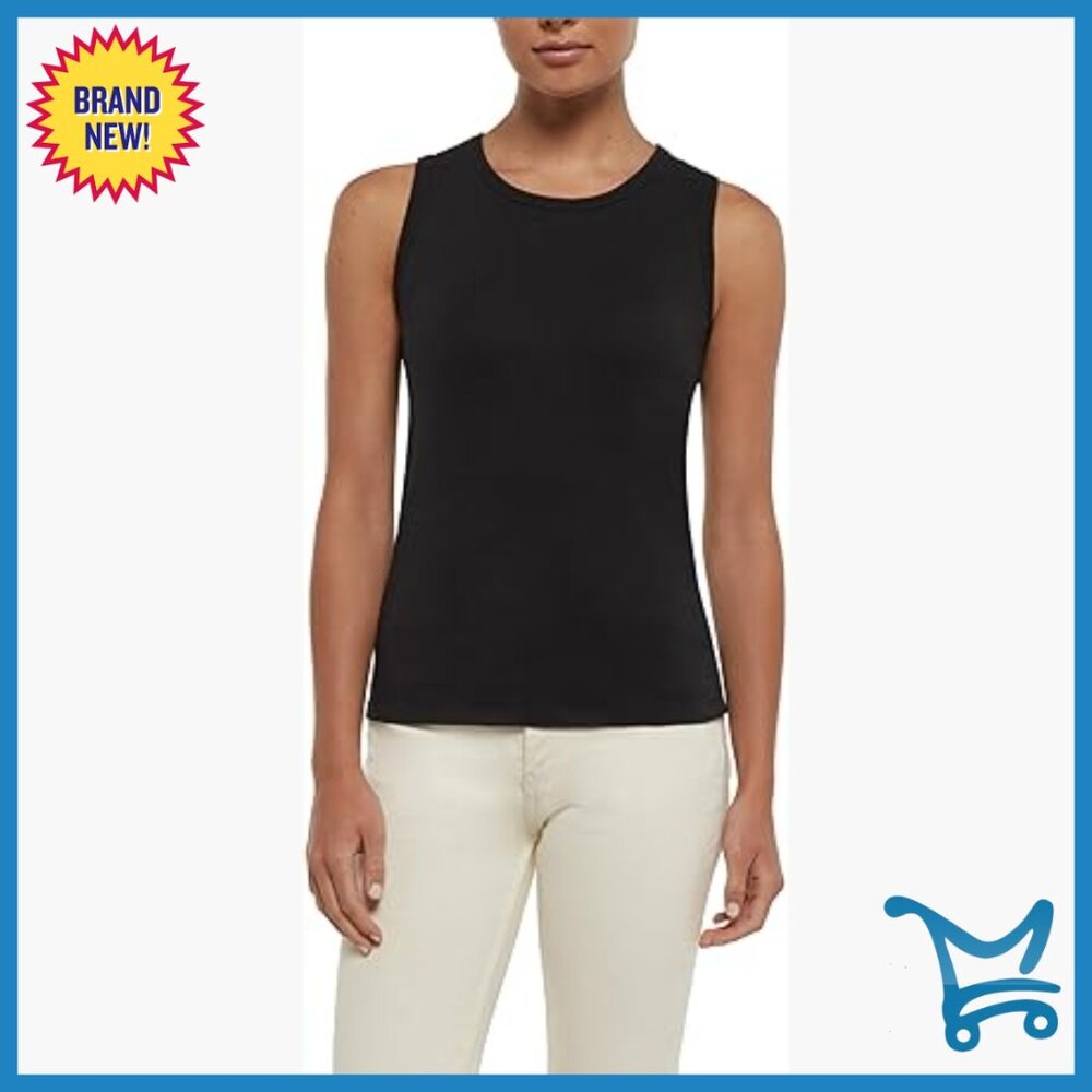 Slim Fit Cotton Tank Top with Slant Pocket, Standard Length